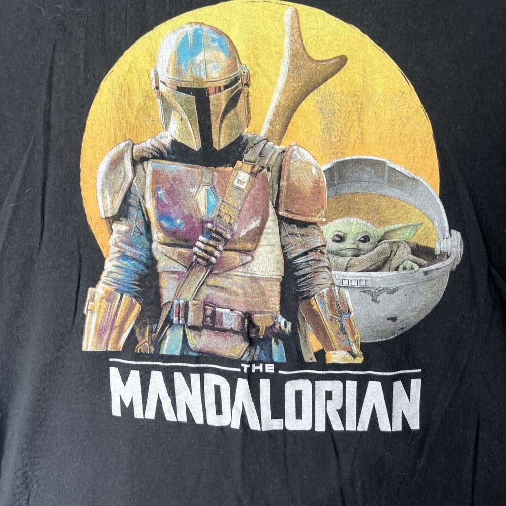 Star Wars Mandalorian Tee Shirt Mens Size 2XL Short Sleeve Black Pullover Top - Picture 2 of 5